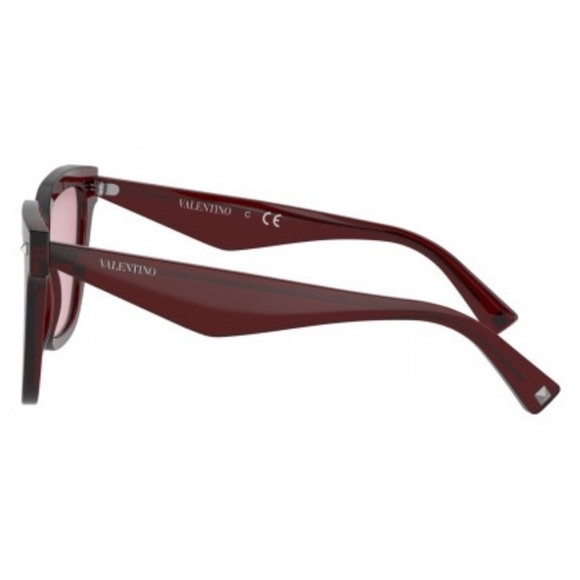 VALENTINO RED TRANSPARENT ACETATE UNISEX SUNGLASSES VA 4084-F - Picture 4 of 7